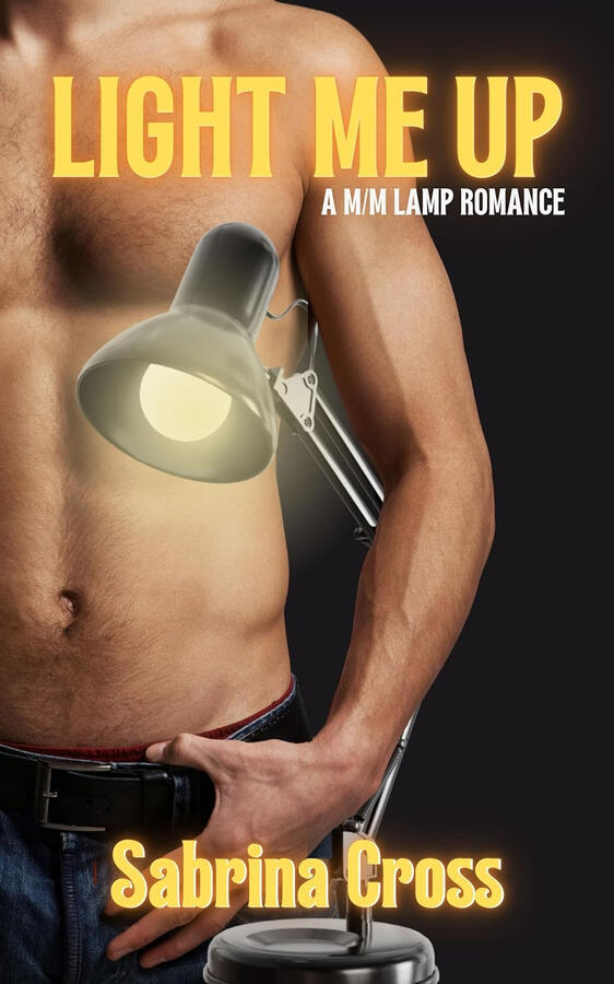 shirtless man holding a lamp, mm lamp romance